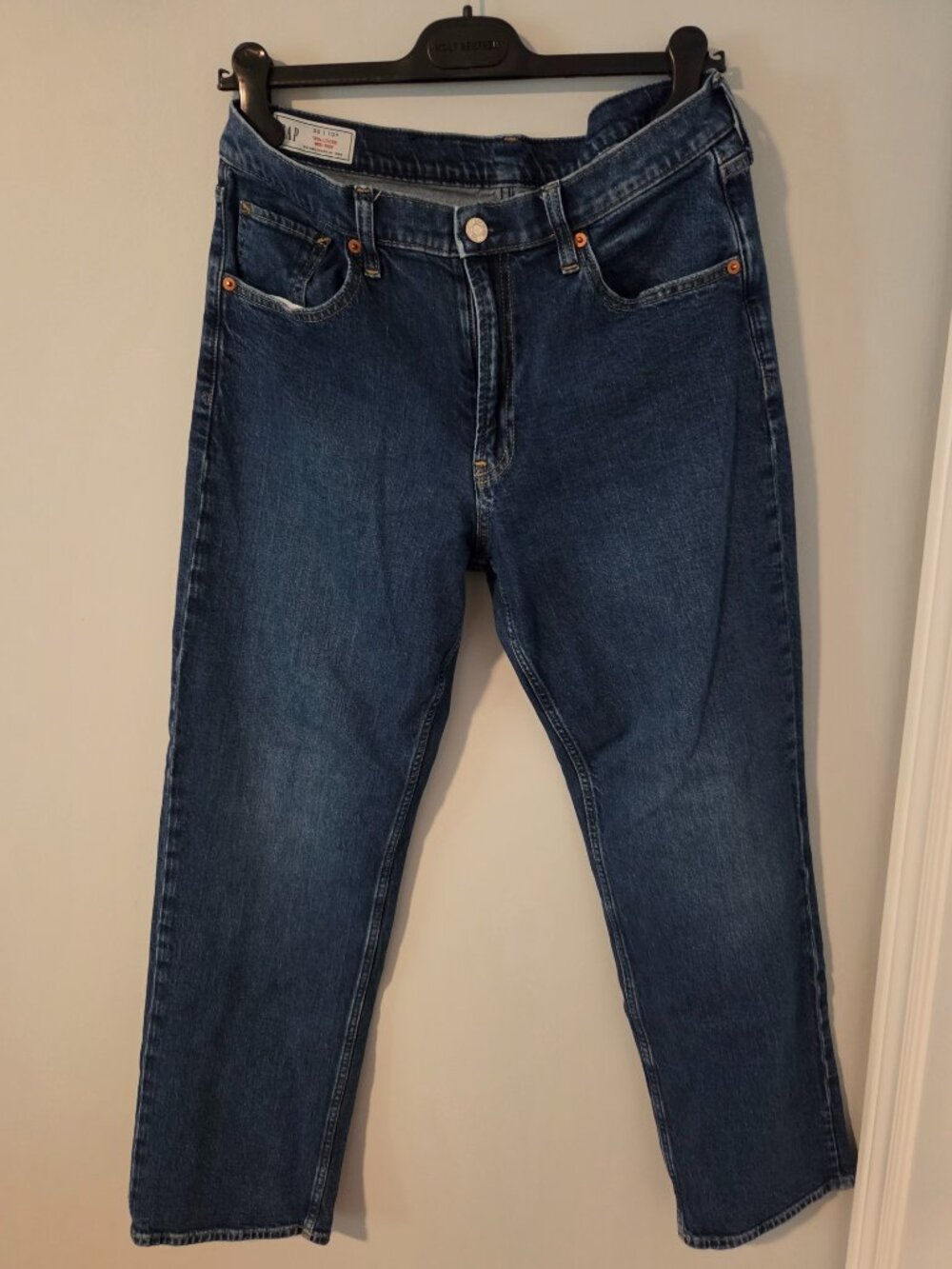 Gap Mid Rise straight leg jean, dark wash